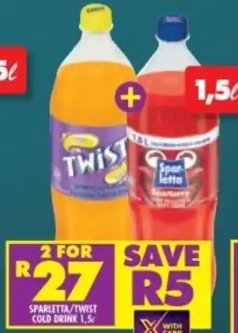 Shoprite Sparletta/Twist Cold Drink 1,5 ℓ offer