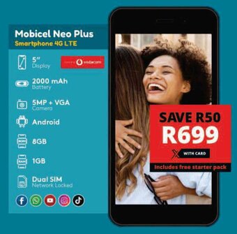 Checkers Mobicel Neo Plus Smartphone 4G LTE offer