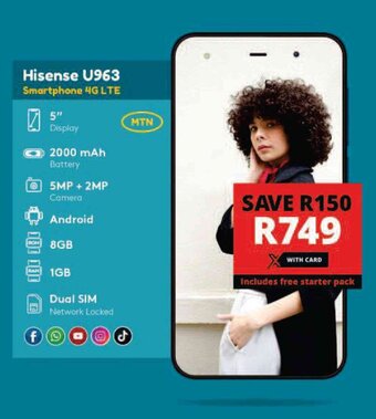 Checkers Hisense U963 Smartphone 4G LTE offer