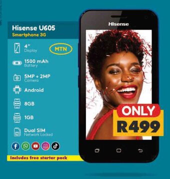 Checkers Hisense U605 Smartphone 3G offer