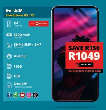 Checkers Itel A48 Smartphone 4G LTE offer