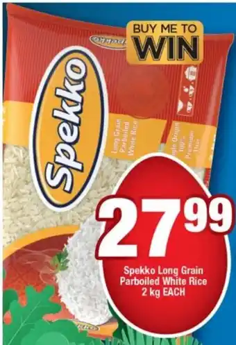 Spekko Long Grain Parboiled White Rice 2kg each