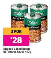 Game Rhodes Baked Beans In Tomato Sauce-For 3 x 410g offer
