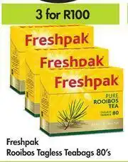 Game Freshpak Rooibos Tagles Teabags-For 3 x 80's offer