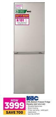 Game KIC 239L Bottom Freezer Fridge Metallic KBF 525/1 ME offer