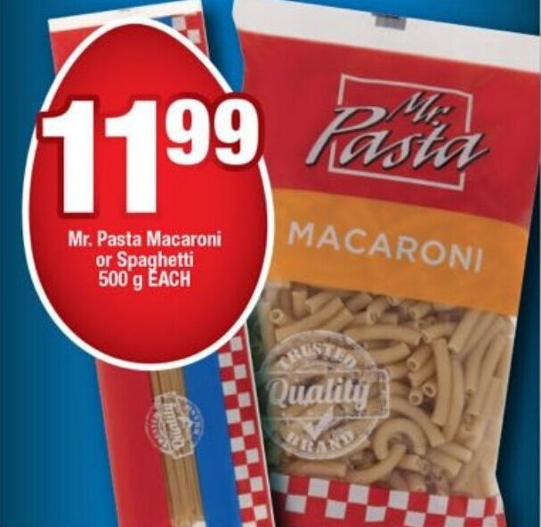 Mr. Pasta Macaroni or Spaghetti 500g each offer at OK Value