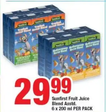 OK Value Sunfirst Fruit Juice Blend asstd. 6x200ml per pack offer