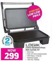 Game Logik 2 Slice Sandwich Press RSH-441725-117 offer