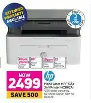 Game HP Mono Laser MFP 135a 3In1 Printer (4ZB82A) offer