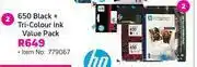 Game HP 650 Black + Tri-Colour Ink Value Pack offer