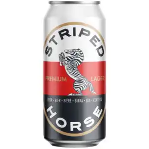 Striped horse lager beer can 500ml