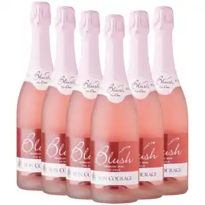 Bon courage blush sparkling rosé wine bottles 6 x 750ml