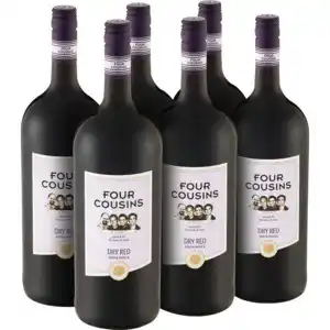 Shoprite Liquor Four cousins dry red wine bottles 6 x 1.5l offer