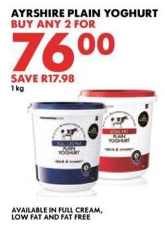 Woolworths Ayrshire Plain Yoghurt offer