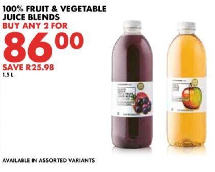 100 Fruit & Vegetable Juice Blends offer at Woolworths