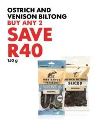 Woolworths Ostrich and Venison Biltong offer