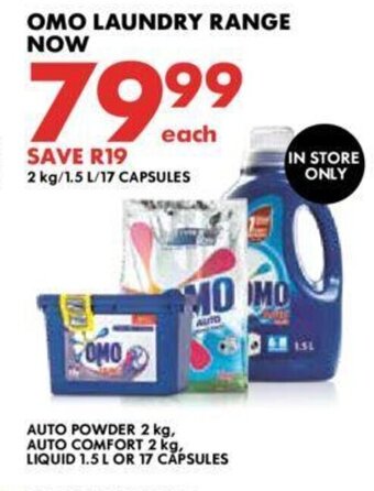 Woolworths Omo Laundry Range offer