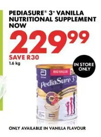 Woolworths Pediasure 3+ Vanilla Nutritional Supplement offer