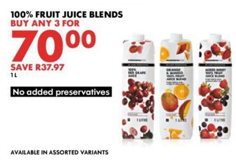 100 Fruit Juice Blends offer at Woolworths