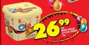 Shoprite Ole Bread Spread 25% Fat Spread 1kg offer
