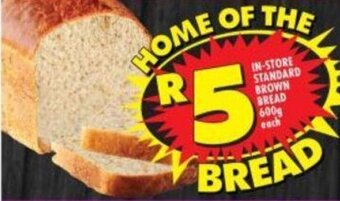Shoprite In Store Standard Brown Bread 600g offer
