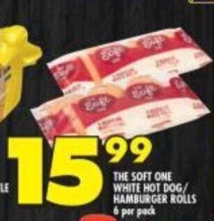 Shoprite The Soft One White Hot Dog/Hamburger Rolls 6 per pack offer
