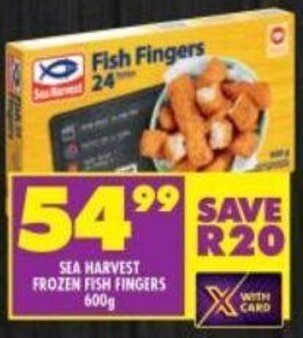 Shoprite Sea Harvest Frozen Fish Fingers 600g offer