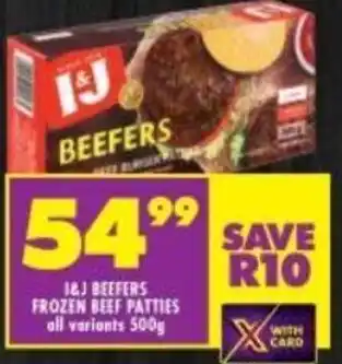 Shoprite I&J Beefers Frozen Beef Patties 500g offer