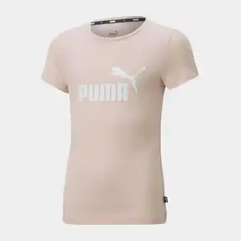 Totalsports Girls puma pink & white essential logo t-shirt offer