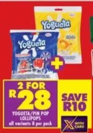 Shoprite Yogueta/Pin Pop Lollipops offer