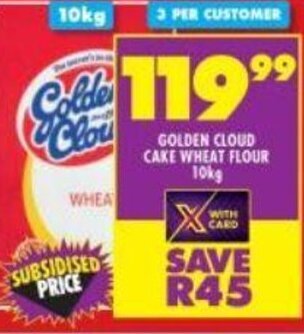 Shoprite Golden Cloud Cake Wheat Flour 10kg offer