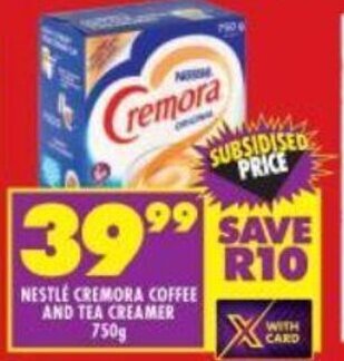 Nestle Cremora Coffee and Tea Creamer 750g offer at Shoprite