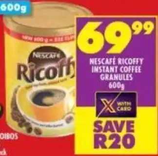 Shoprite Nescafe Ricoffy Instant Coffee Granules 600g offer