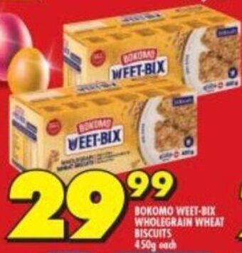 Shoprite Bokomo Weet-Bix Wholegrain Wheat Biscuits 450g each offer