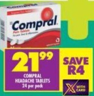 Shoprite Compral Headache Tablets 24 per pack offer
