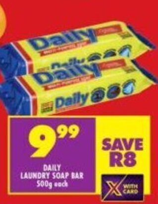 Shoprite Daily Laundry Soap Bar 500g each offer