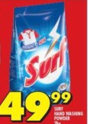 Shoprite Surf Hand Washing Powder 2kg offer