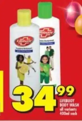 Shoprite Lifebuoy Body Wash 400ml each offer