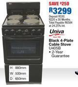 OK Furniture Univa black 4 plate cable stove u405b offer