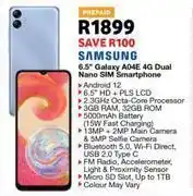 OK Furniture Samsung galaxy 6.5" a04e 4g dual nano sim smartphone offer