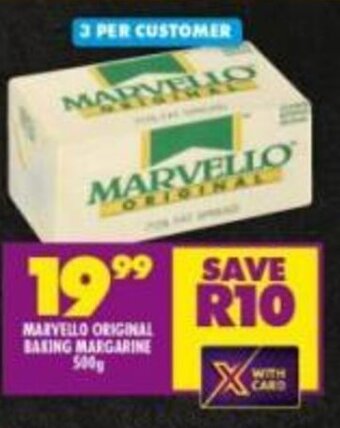Shoprite Marvello Original Baking Margarine 500g offer