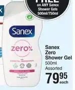 Dis-Chem Sanex zero shower gel assorted-500ml each offer