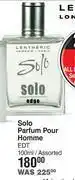 Dis-Chem Lentheric solo parfum pour homme assorted-100ml offer