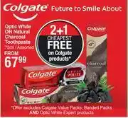 Dis-Chem Colgate optic white or natural charcoal toothpaste assorted-75ml offer