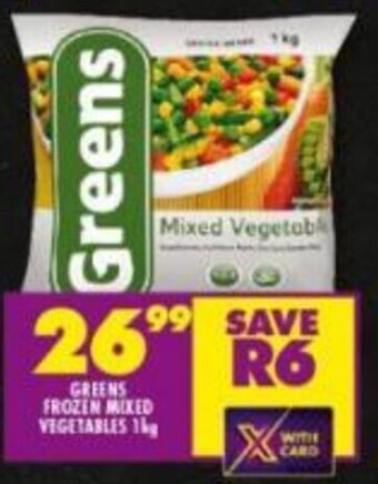 Shoprite Greens Frozen Mixed Vegetables 1kg offer