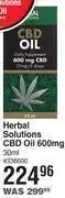 Dis-Chem Herbal solutions cbd oil 600mg-30ml offer