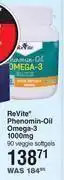 Dis-Chem Revite phenomin oil omega 3 1000mg-90 veggie softgels offer