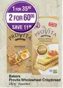 Dis-Chem Bakers provita wholewheat crispbread assorted-250g offer