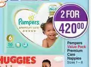 Dis-Chem Pampers value pack premium care nappies-for 2 offer