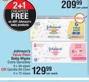 Dis-Chem Johnson's value pack baby wipes-per pack offer